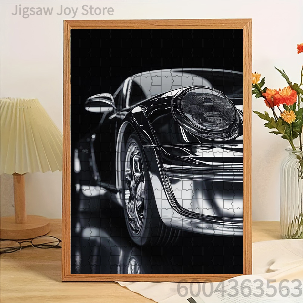 Jigsaw Puzzle Adult - Glanzend zwarte retro sportwagen papieren puzzel,
