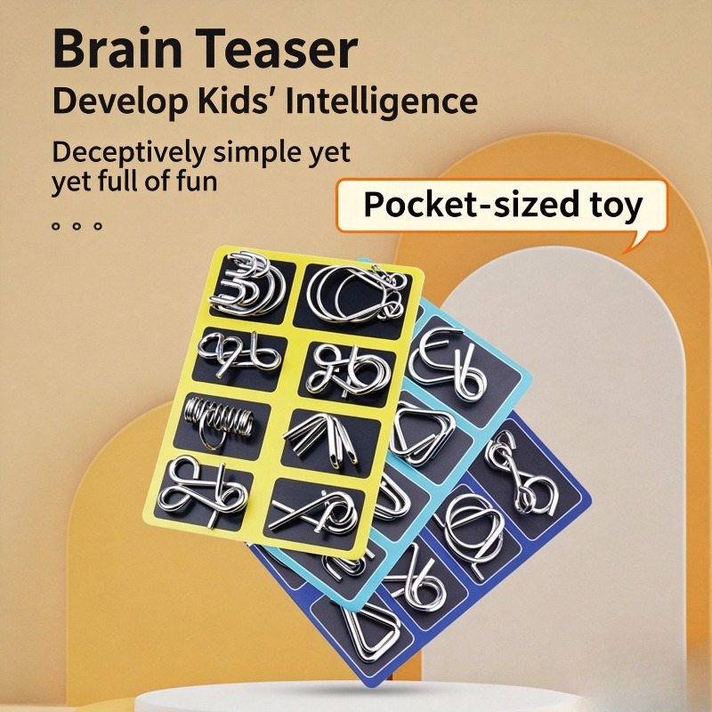 Board Game Pdf - 8-delige metalen puzzelset, klassieke hersenkraker, in