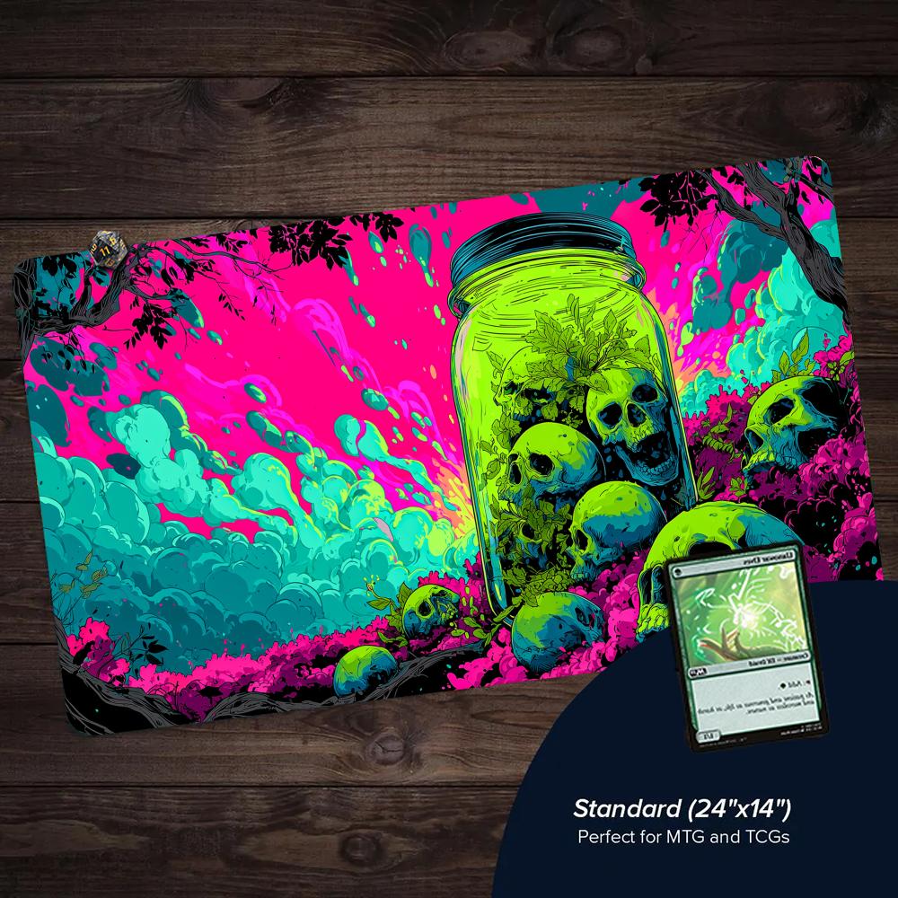 Play Mat Neoprene - Neon Jungle en Skull Bottles TCG