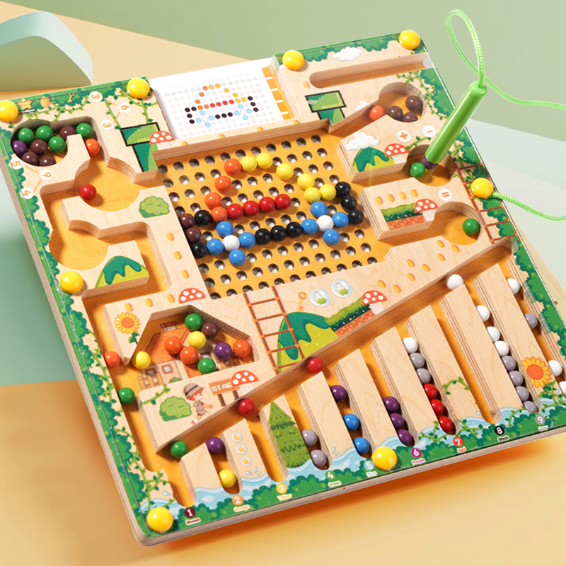 Board Game Qwirkle - Magnetische sorteerspellen Montessori puzzelspeelgoed Doolhofbord Leren