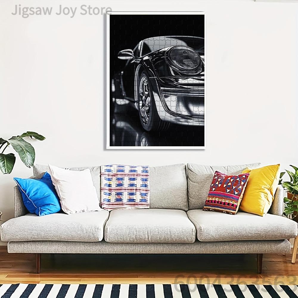 Glanzend zwarte retro sportwag - Jigsaw Puzzle Adult recensie en prijs