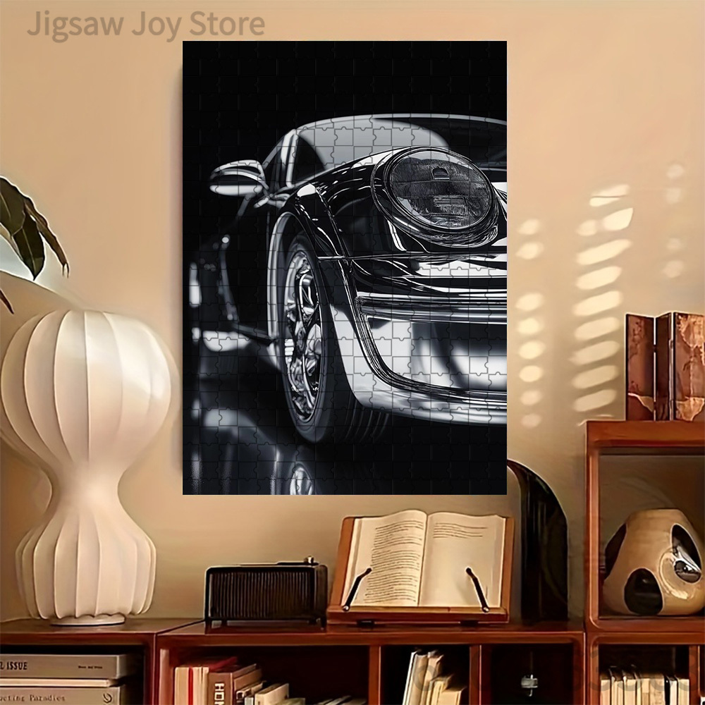 Glanzend zwarte retro sportwag - Jigsaw Puzzle Adult recensie en prijs