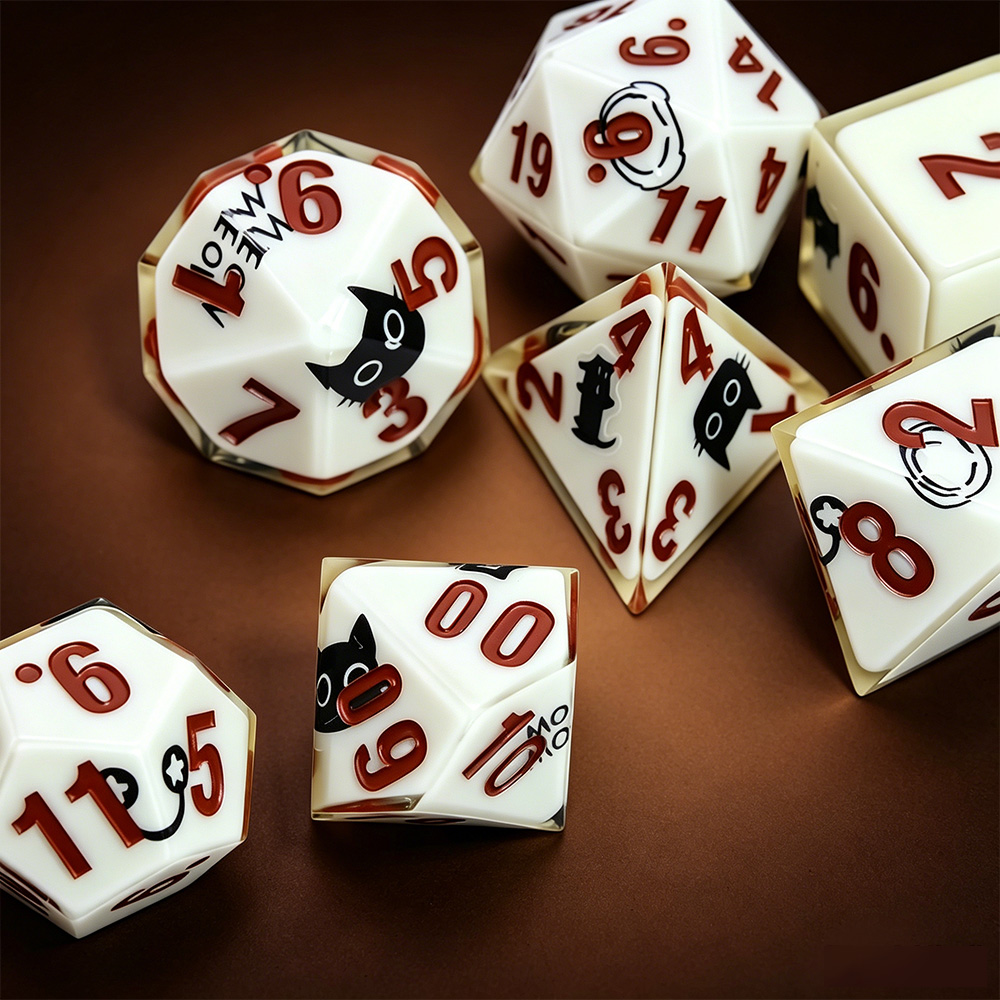7-delige Magic Academy Cat Pol - Dice Set Polyhedral recensie en prijs