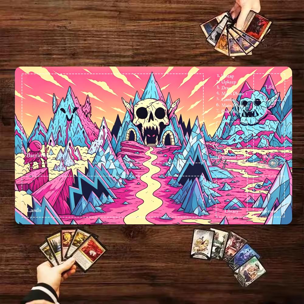Cartoon Roze Schedel Berg TCG  - Play Mat Neoprene recensie en prijs