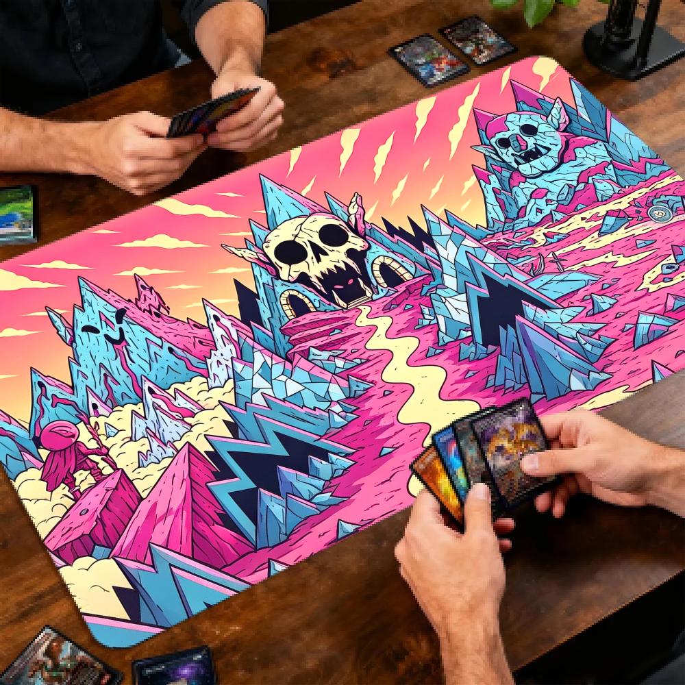 Cartoon Roze Schedel Berg TCG  - Play Mat Neoprene recensie en prijs