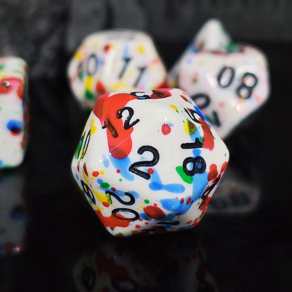 Paint Splatter Dice Set - 7-de - Dice Set Polyhedral recensie en prijs