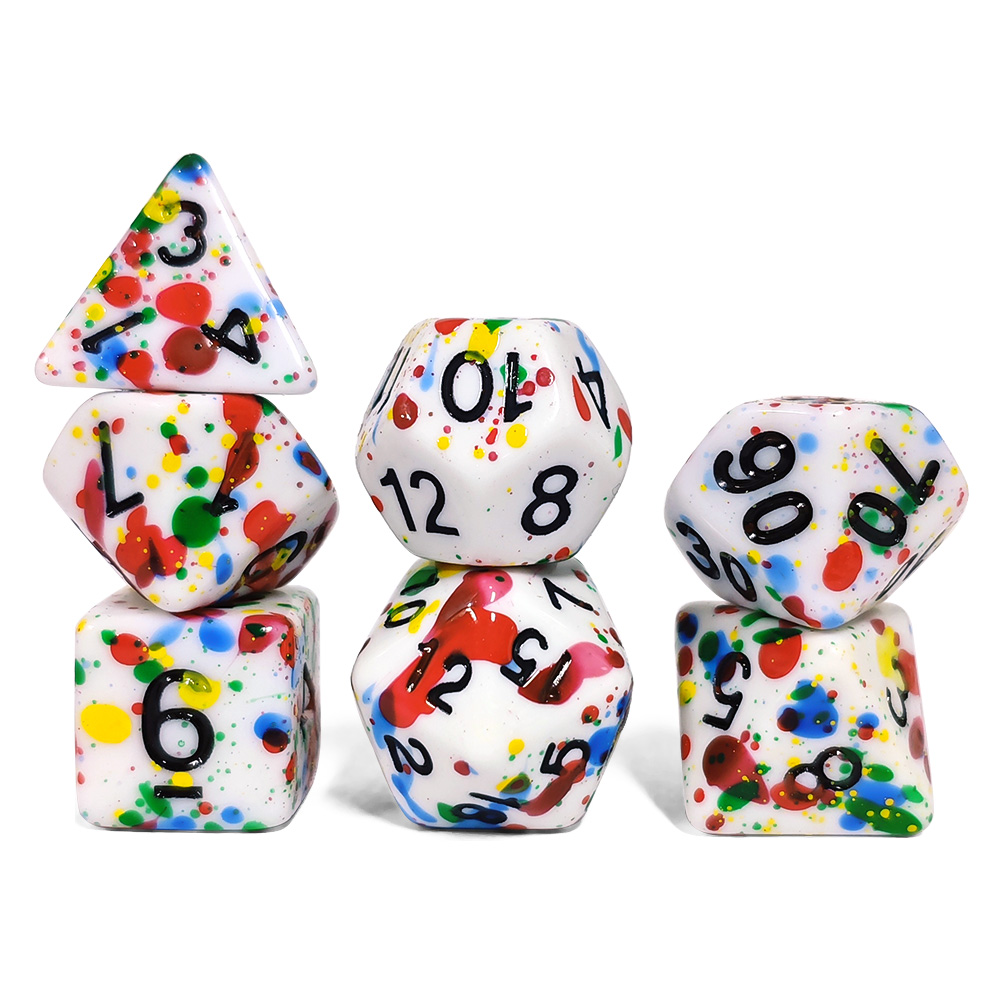 Paint Splatter Dice Set - 7-de - Dice Set Polyhedral recensie en prijs