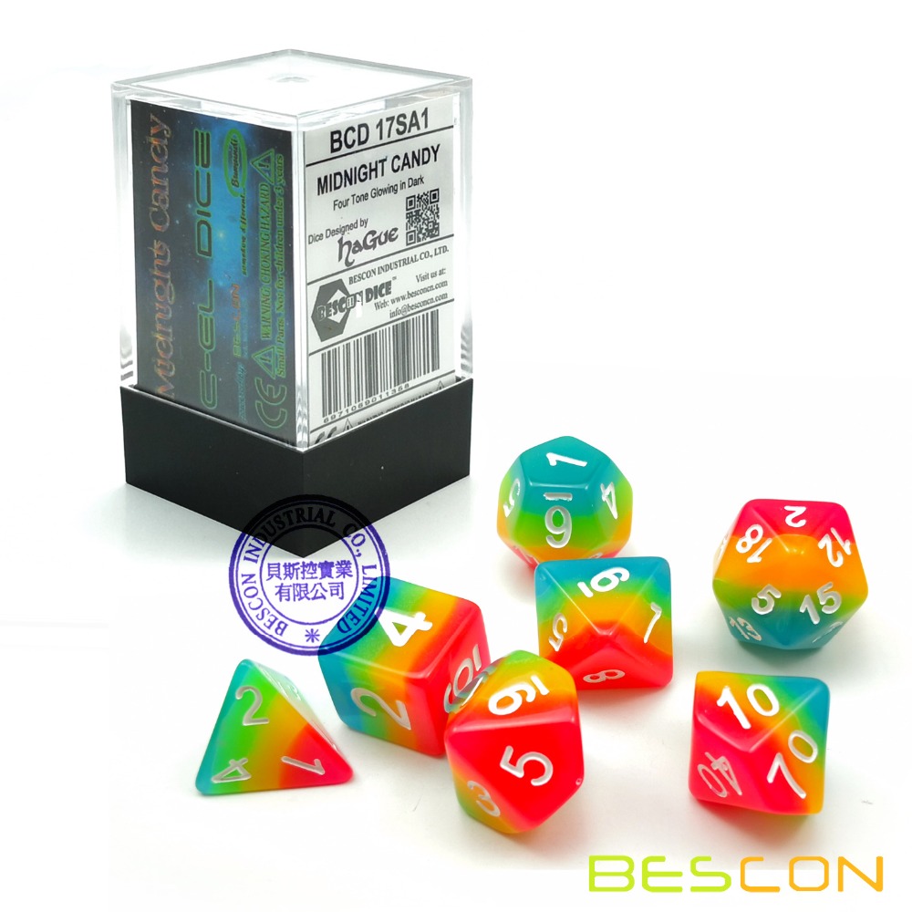 Bescon Fantasy Regenboog Gloei - Dice Set Polyhedral recensie en prijs