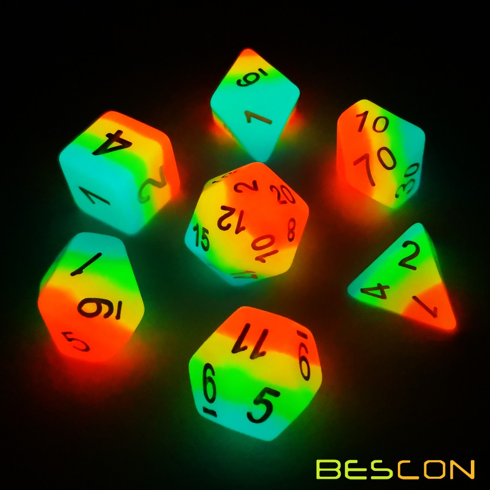 Bescon Fantasy Regenboog Gloei - Dice Set Polyhedral recensie en prijs