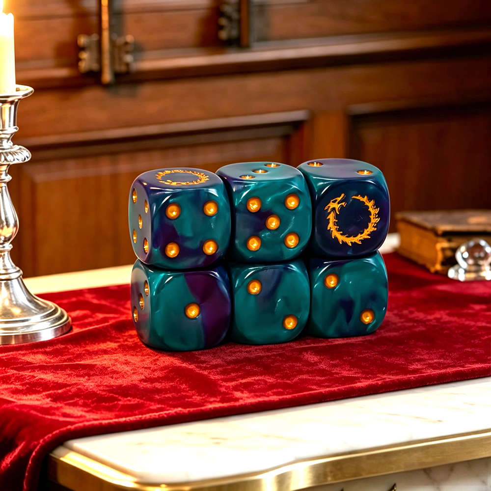 6 Stuks Diepzee Gouden Vlam D6 - Dice Set Polyhedral recensie en prijs