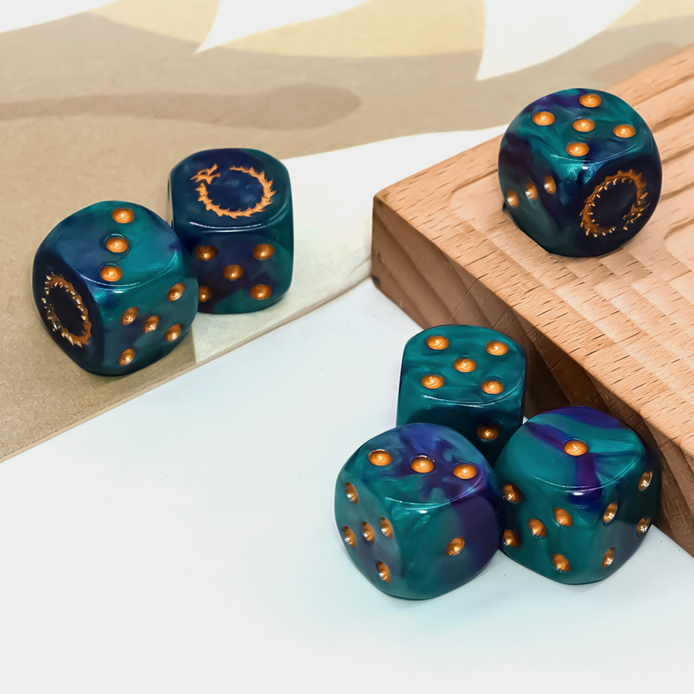 6 Stuks Diepzee Gouden Vlam D6 - Dice Set Polyhedral recensie en prijs