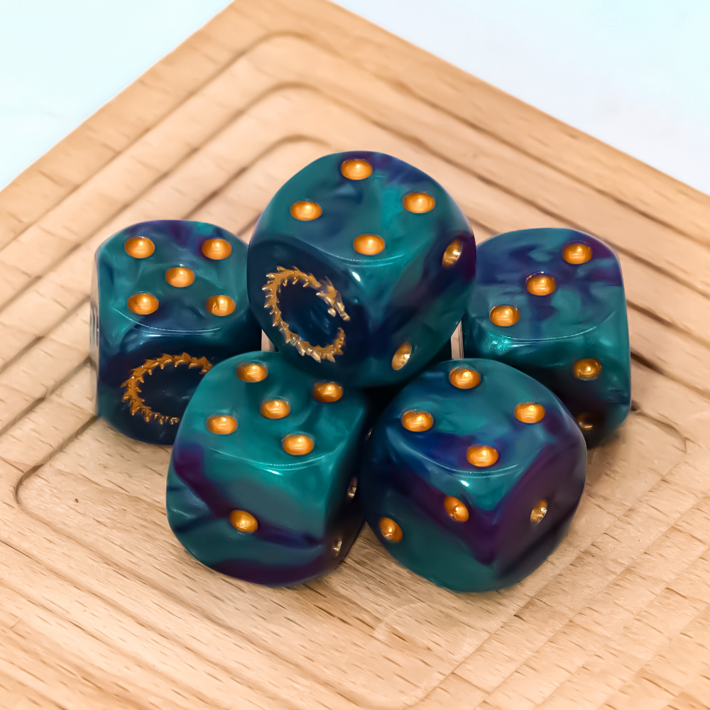 6 Stuks Diepzee Gouden Vlam D6 - Dice Set Polyhedral recensie en prijs