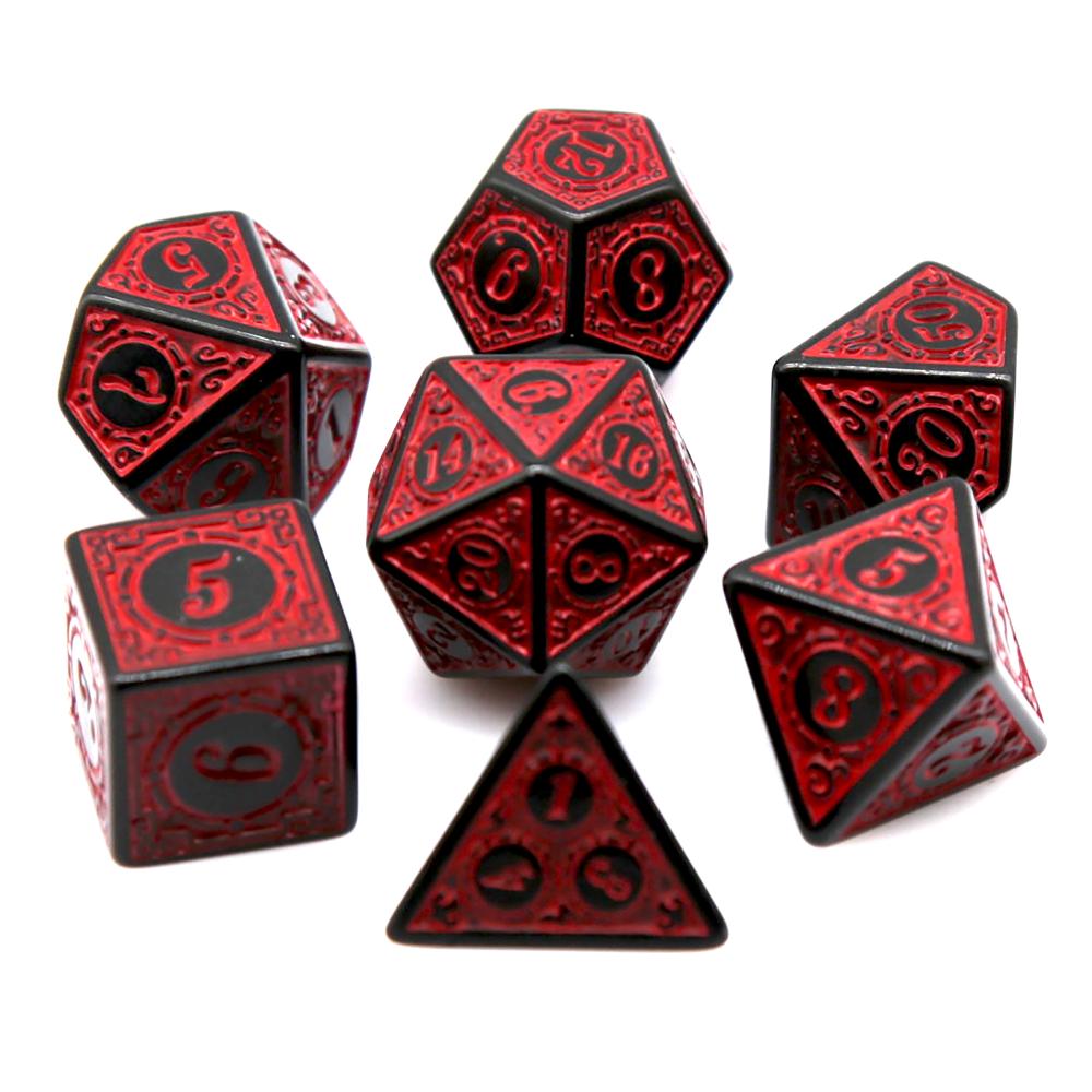 7 Stuks Zwart Rood Acryl Polyh - Dice Set Polyhedral recensie en prijs